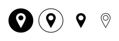 Pin simgesi vektörü beyaz arkaplanda izole edildi. Konum simgesi. Harita işaretleyici simgesi. Nokta. Yer bulucu. Adres