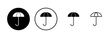 Beyaz arkaplanda şemsiye simgesi vektörü izole edildi. Şemsiye vektör simgesi