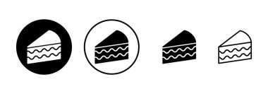 Kek simgesi vektörü beyaz arkaplanda izole edildi. Kek vektörü. Doğum günü pastası simgesi