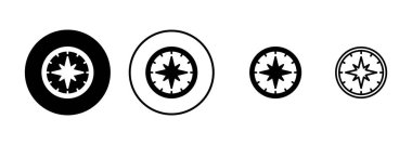 Pusula simgesi vektörü beyaz arkaplanda izole edildi. Pusula vektör simgesi