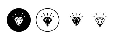 Elmas simgesi vektörü beyaz arkaplanda izole edildi. Elmas vektör simgesi. Gemstone sembolü