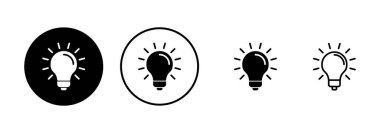 Lamba simgesi vektörü beyaz arkaplanda izole edildi. Ampul simgesi vektörü. Fikir vektör simgesi