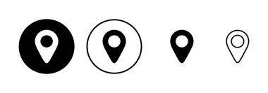 Pin simgesi vektörü beyaz arkaplanda izole edildi. Konum simgesi. Harita işaretleyici simgesi. Nokta. Yer bulucu. Adres