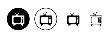 Beyaz arkaplanda izole edilmiş televizyon simgesi vektörü. Televizyon simgesi