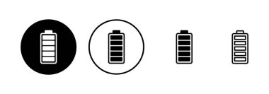 Batarya ikonu vektörü beyaz arkaplanda izole edildi. Batarya vektör simgesi. Şarj seviyesi. pil yükleme simgesi