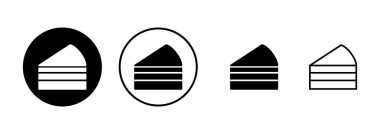 Kek simgesi vektörü beyaz arkaplanda izole edildi. Kek vektörü. Doğum günü pastası simgesi