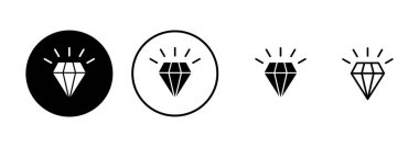 Elmas simgesi vektörü beyaz arkaplanda izole edildi. Elmas vektör simgesi. Gemstone sembolü