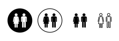 Beyaz arka planda erkek ve kadın ikon vektörü izole edildi. erkek ve kadın sembolü