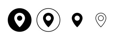 Pin simgesi vektörü beyaz arkaplanda izole edildi. Konum simgesi. Harita işaretleyici simgesi. Nokta. Yer bulucu. Adres