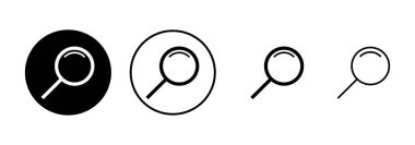 Beyaz arkaplanda izole edilmiş bir simge vektörü ara. Cam vektör simgesi. Büyüteç simgesini ara. Bul