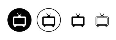 Beyaz arkaplanda izole edilmiş televizyon simgesi vektörü. Televizyon simgesi