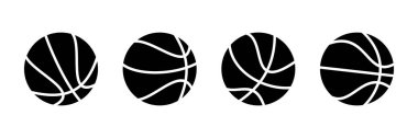 Basketbol ikonu vektörü beyaz arkaplanda izole edildi. Basketbol ikonu. Basketbol logo vektör simgesi