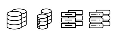 Veritabanı simgesi vektörü beyaz arkaplanda izole edildi. veritabanı vektörü simgesi