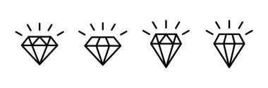 Elmas simgesi vektörü beyaz arkaplanda izole edildi. Elmas vektör simgesi. Gemstone sembolü