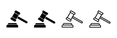 Gavel simge vektörü beyaz arkaplanda izole edildi. Çekiç simgesi vektörü. Yargıç Gavel Açık Artırma Simgesi Vektörü. Teklif