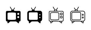 Beyaz arkaplanda izole edilmiş televizyon simgesi vektörü. Televizyon simgesi