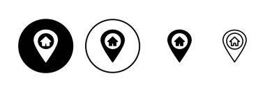 Beyaz arkaplanda izole edilmiş adres simgesi vektörü. Adres simgesi vektörü. ev konumu simgesi