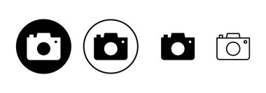 Kamera Simgesi vektörü beyaz arkaplanda izole edildi. Kamera sembolü. Kamera vektör simgesi