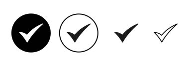 Beyaz arkaplanda izole edilmiş simge vektörünü kontrol et. İşaret simgesini işaretle. Kontrol listesi simgesi. Tik tak