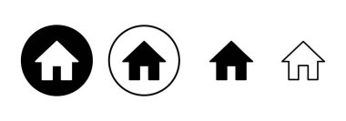 Beyaz arkaplanda ev simgesi vektörü izole edildi. Ev vektör simgesi. Adres