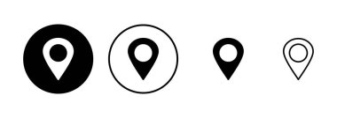 Pin simgesi vektörü beyaz arkaplanda izole edildi. Konum simgesi. Harita işaretleyici simgesi. Nokta. Yer bulucu. Adres