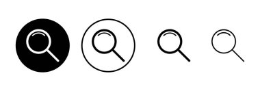 Beyaz arkaplanda izole edilmiş bir simge vektörü ara. Cam vektör simgesi. Büyüteç simgesini ara. Bul