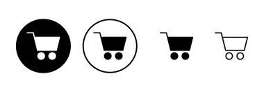 Alışveriş simgesi vektörü beyaz arkaplanda izole edildi. Alışveriş arabası ikonu. Basket ikonu. Trolley