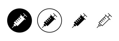 Şırınga ikonu vektörü beyaz arkaplanda izole edildi. enjeksiyon simgesi