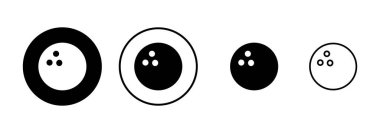Bowling oyunu Pin Icon vektörü beyaz arkaplanda izole edildi. Bowling ikonu, top ve iğne