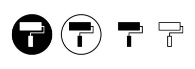 Beyaz arkaplanda izole edilmiş resim simgesi vektörü. Fırça vektör simgesini boya. Boya silindiri simgesi