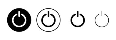 Beyaz arkaplanda güç simgesi vektörü izole edildi. Güç Düğmesi Simgesi. Güç simgesini başlat