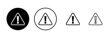 Ünlem tehlikesi işareti vektörü beyaz arkaplanda izole edildi. Dikkat çekme simgesi. Tehlike uyarısı işareti. Simge alarmı. Risk