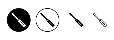 Beyaz arkaplanda izole edilmiş tornavida simgesi vektörü. Tornavida vektör simgesi