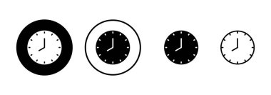 Saat simgesi vektörü beyaz arkaplanda izole edildi. Zaman simgesi vektörü. Saat vektör simgesi