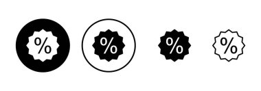 İndirim simgesi vektörü beyaz arkaplanda izole edildi. İndirim etiketi simgesi. 