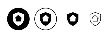 Ev sigortası ikonu vektörü beyaz arka planda izole edildi. ev koruma simgesi