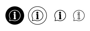 Bilgi simgesi vektörü beyaz arkaplanda izole edildi. Bilgi işareti var. Bizim hakkımızda