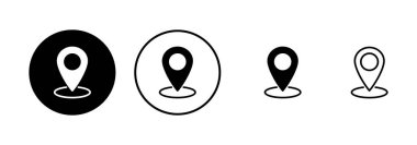 Pin simgesi vektörü beyaz arkaplanda izole edildi. Konum simgesi. Harita işaretleyici simgesi. Nokta. Yer bulucu. Adres