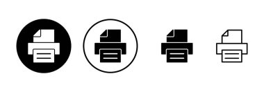 Yazıcı simgesi vektörü beyaz arkaplanda izole edildi. yazdırma simgesi. Faks vektör simgesi.