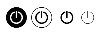 Beyaz arkaplanda güç simgesi vektörü izole edildi. Güç Düğmesi Simgesi. Güç simgesini başlat