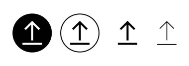 Beyaz arkaplanda izole edilmiş simge vektörünü yükle. İşaret simgesini yükle. Gönderme düğmesi. Sembol yükle.