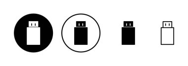 Beyaz arkaplanda izole edilmiş Usb simgesi vektörü. Flash disk simgesi vektörü