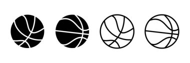 Basketbol ikonu vektörü beyaz arkaplanda izole edildi. Basketbol ikonu. Basketbol logo vektör simgesi