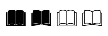 Kitap simgesi vektörü beyaz arkaplanda izole edildi. Kitap vektör simgesi. Kitap simgesi