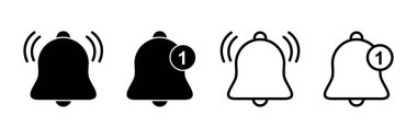 Bell Simgesi vektörü beyaz arkaplanda izole edildi. Bildirim sembolü. Çan vektör simgesi