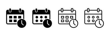 Takvim simgesi vektörü beyaz arkaplanda izole edildi. Takvim sembolü. Takvim vektör simgesi. Son teslim tarihi. Randevu. Süre