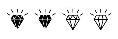 Elmas simgesi vektörü beyaz arkaplanda izole edildi. Elmas vektör simgesi. Gemstone sembolü
