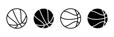 Basketbol ikonu vektörü beyaz arkaplanda izole edildi. Basketbol ikonu. Basketbol logo vektör simgesi