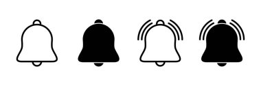 Bell Simgesi vektörü beyaz arkaplanda izole edildi. Bildirim sembolü. Çan vektör simgesi