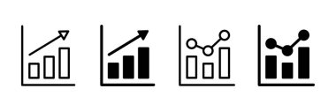 Büyüyen grafik simgesi vektörü beyaz arkaplanda izole ediliyor. Grafik simgesi. Grafik vektörü